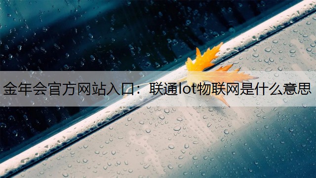 金年会官方网站入口：联通lot物联网是什么意思